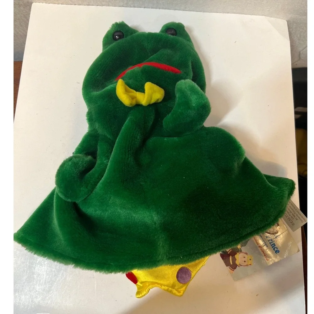 Caltoy Unisex Puppet Frog Prince Reversible Surprise Vintage Green Maroon Plush
